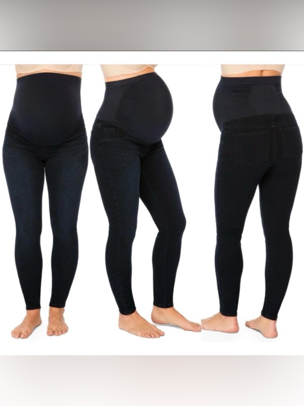 Spanx Mama Ankle Jean-ish Leggings Women XL Black Maternity pants